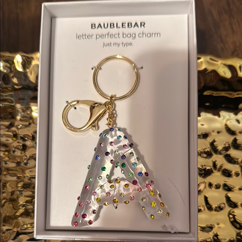 SOLD🩷BaubleBar Multicolor Letter Bag Charm A & S - Picture 1 of 6